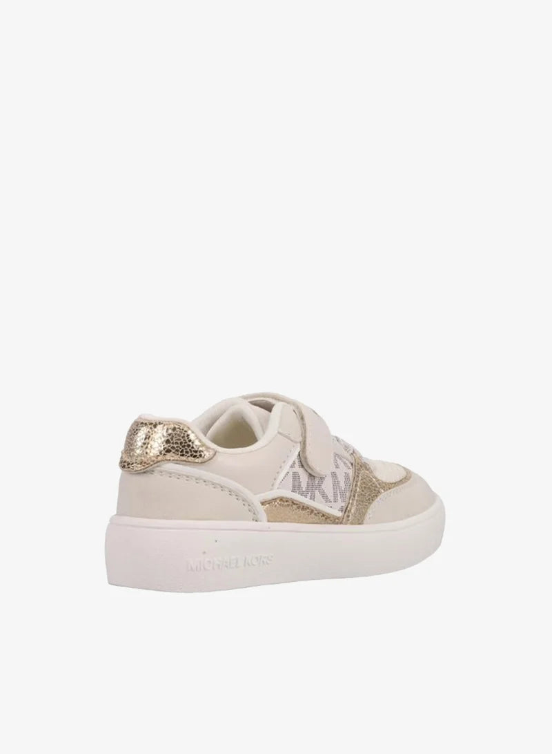 MICHAEL KORS NIÑA ZAPATILLA JEM CLARKE VANILLA MONOGRAM/SYNTHETIC/PALE GOLD CRACKED METALLIC