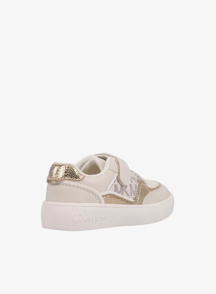 MICHAEL KORS NIÑA ZAPATILLA JEM CLARKE VANILLA MONOGRAM/SYNTHETIC/PALE GOLD CRACKED METALLIC