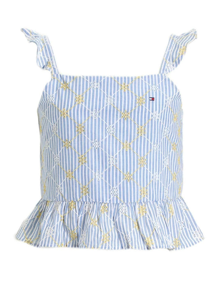 TOMMY HILFIGER NIÑA BLUSA BRODERIE ANGLAISE BREEZY BLUE AOP