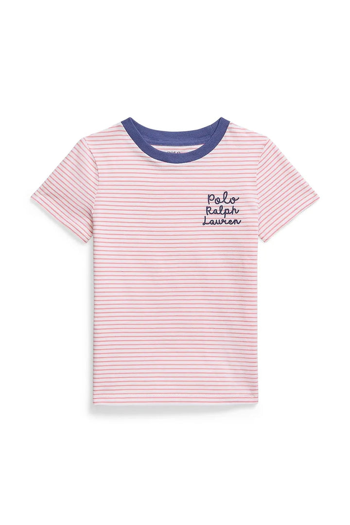 RALPH LAUREN NIÑA TSHIRT YD JERSEY RUGBY PINK/WHITE STRIPE
