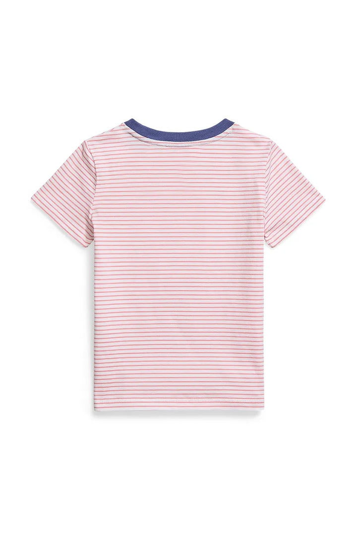 RALPH LAUREN NIÑA TSHIRT YD JERSEY RUGBY PINK/WHITE STRIPE
