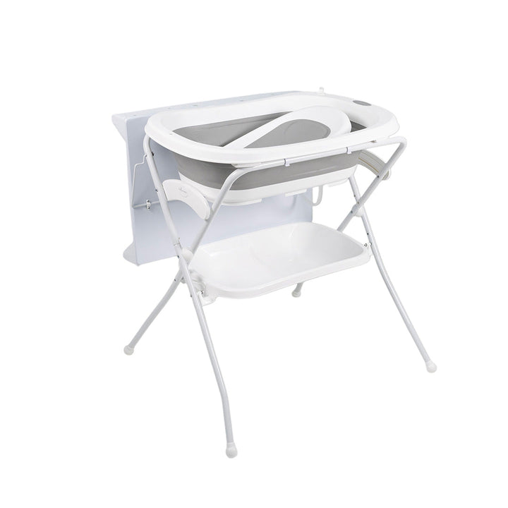 PREMIUM BABY TINA PLEGABLE PARA BEBES CON PATAS GRIS Y CAMBIADOR ALANA