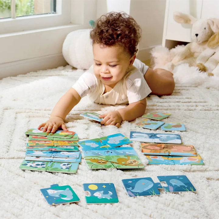 HAPE ROMPECABEZAS DE PARES DE FAMILIA DE ANIMALES