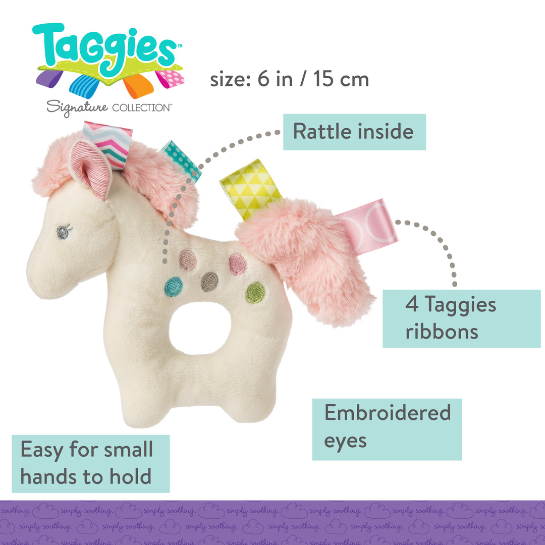 MARY MEYER PELUCHE TAGGIES PAINTED PONY RATTLE
