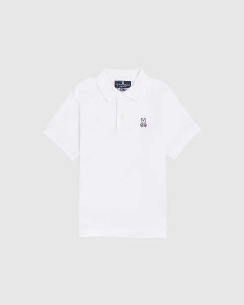 PSYCHO BUNNY NIÑO POLO CLASICO WHT