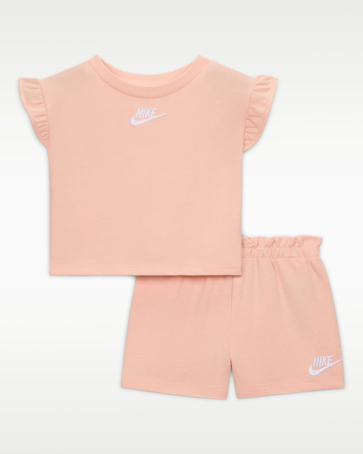 NIKE NIÑA CONJ. DE SHORT NKG FRENCH TERRY ARCTIC ORANGE