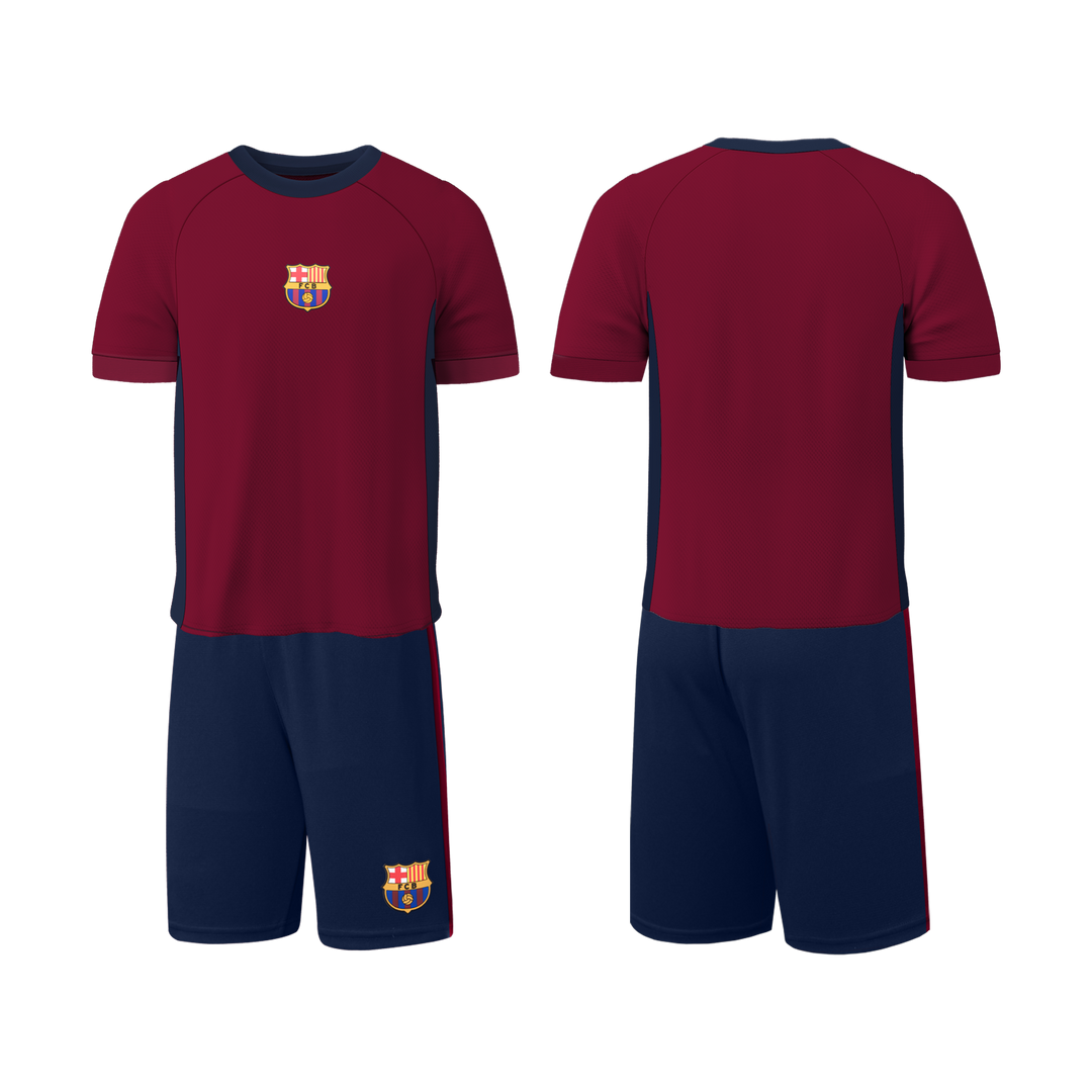 FANATICS NIÑO CONJ DE SHORT BARCELONA BURGUNDY/NAVY