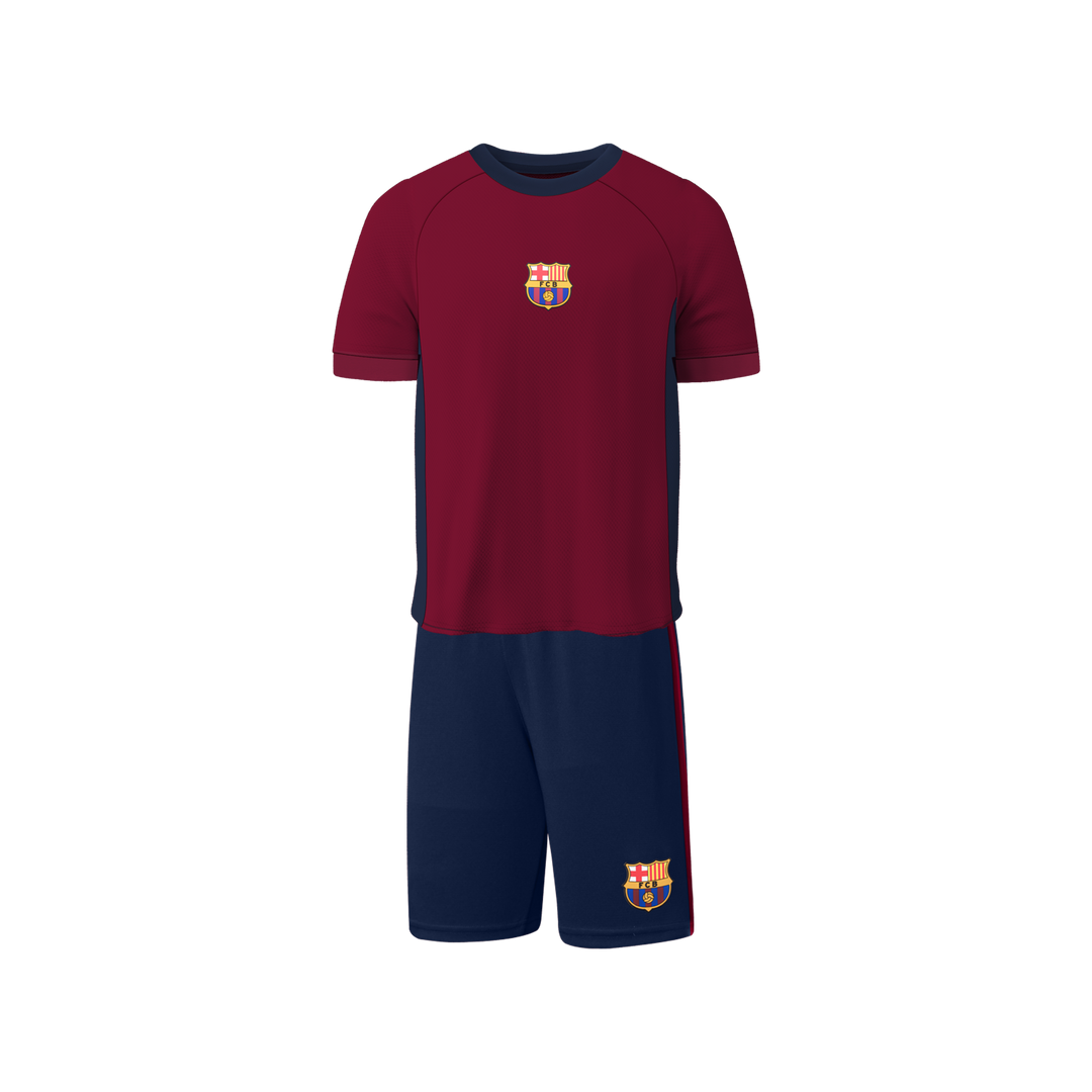 FANATICS NIÑO CONJ DE SHORT BARCELONA BURGUNDY/NAVY