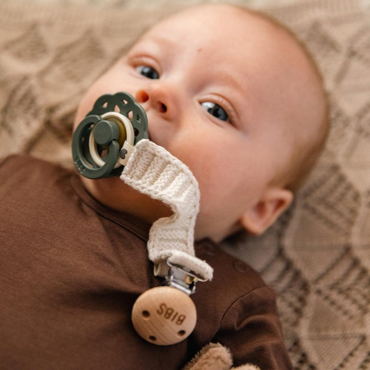 BIBS CLIP PARA CHUPO OSZ KNITTED IVORY