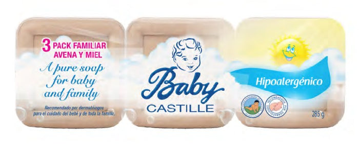 BABY CASTILLE JABON BABY CASTILLE TRIPACK AVENA Y MIEL 95 GRS