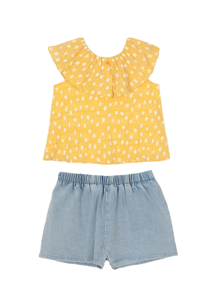 MABEL & HONEY NIÑA CONJ. DE SHORT MORNING SUNSHINE YELLOW
