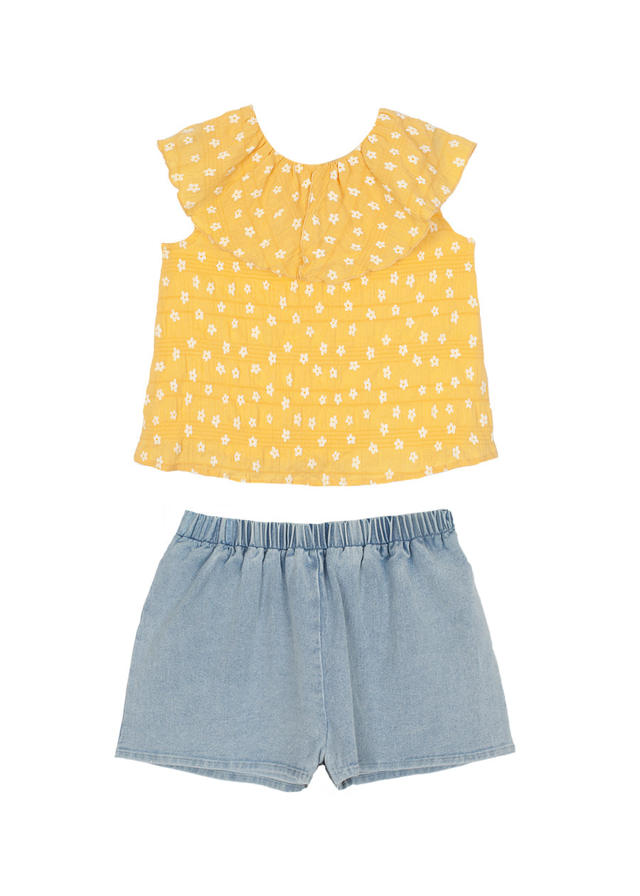 MABEL & HONEY NIÑA CONJ. DE SHORT MORNING SUNSHINE YELLOW