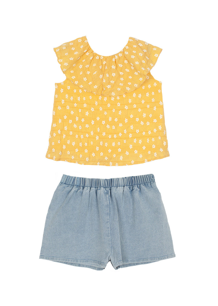 MABEL & HONEY NIÑA CONJ. DE SHORT MORNING SUNSHINE YELLOW