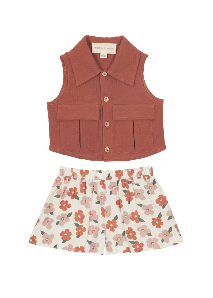 MABEL & HONEY NIÑA CONJ. DE SHORT MAVERY PINK