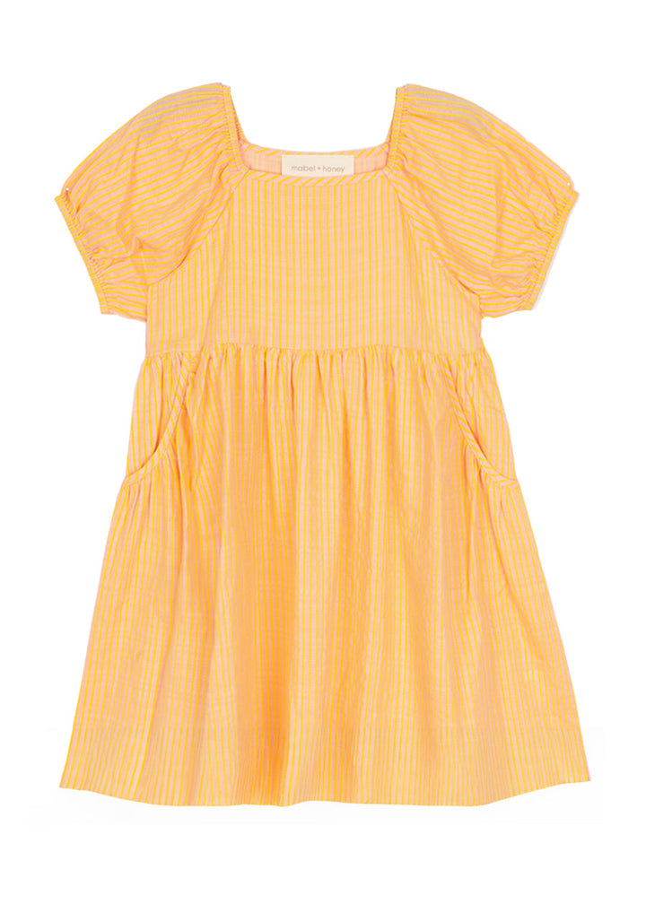 MABEL & HONEY NIÑA VESTIDO PINK LEMONADE YELLOW