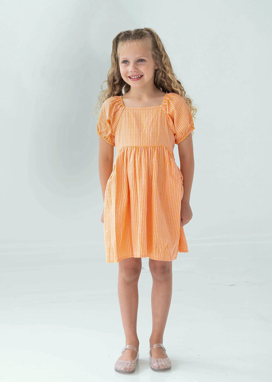 MABEL & HONEY NIÑA VESTIDO PINK LEMONADE YELLOW