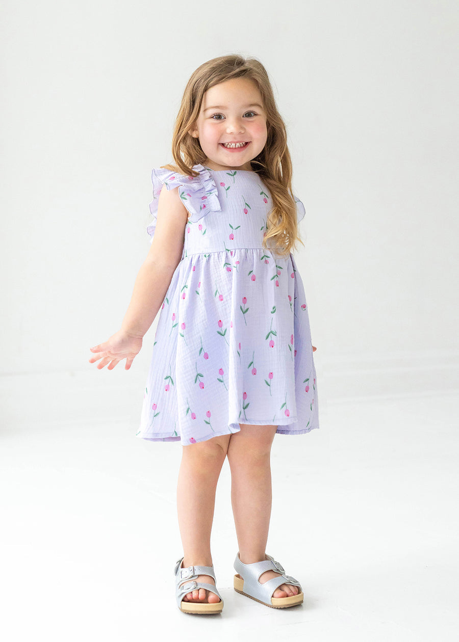 MABEL & HONEY NIÑA VESTIDO TINY TULIP PURPLE