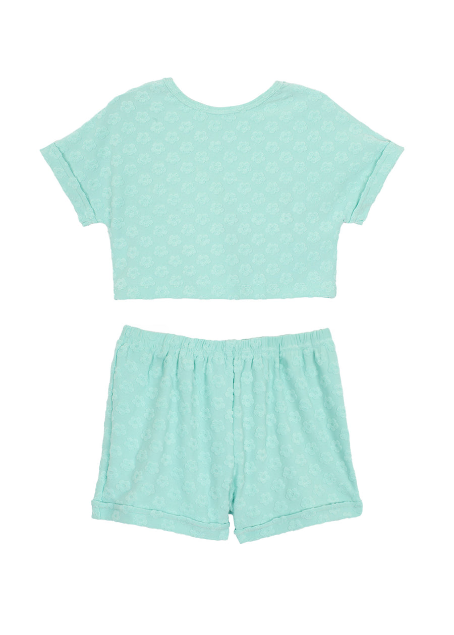 MABEL & HONEY NIÑA CONJ. DE SHORT BEACHSIDE BLUE