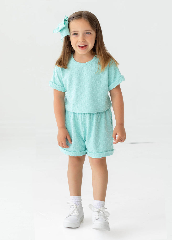MABEL & HONEY NIÑA CONJ. DE SHORT BEACHSIDE BLUE