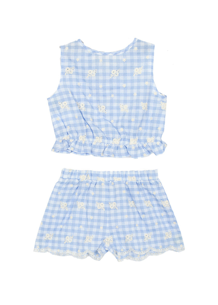 MABEL & HONEY NIÑA CONJ. DE SHORT BARNYARD BABE BLUE