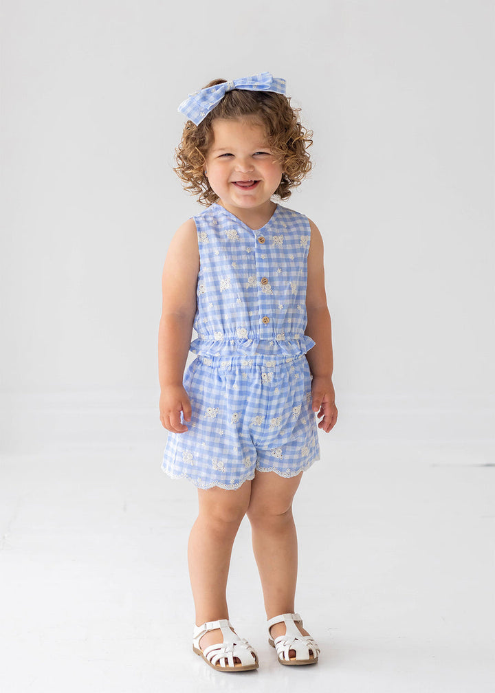 MABEL & HONEY NIÑA CONJ. DE SHORT BARNYARD BABE BLUE