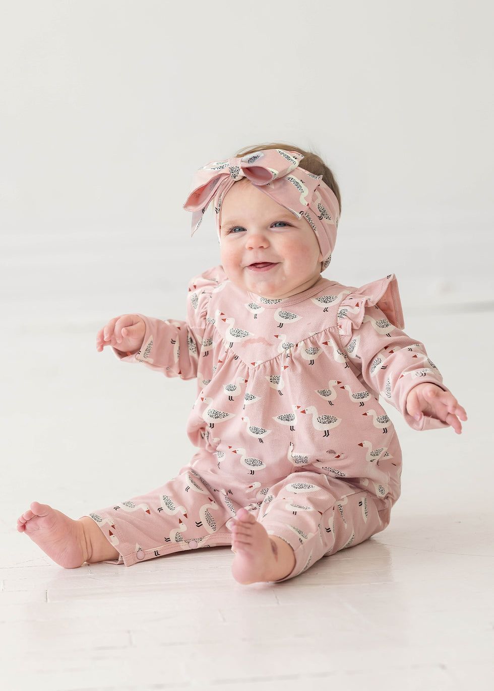 MABEL & HONEY BEBE NIÑA ROMPER PINK DUCKY