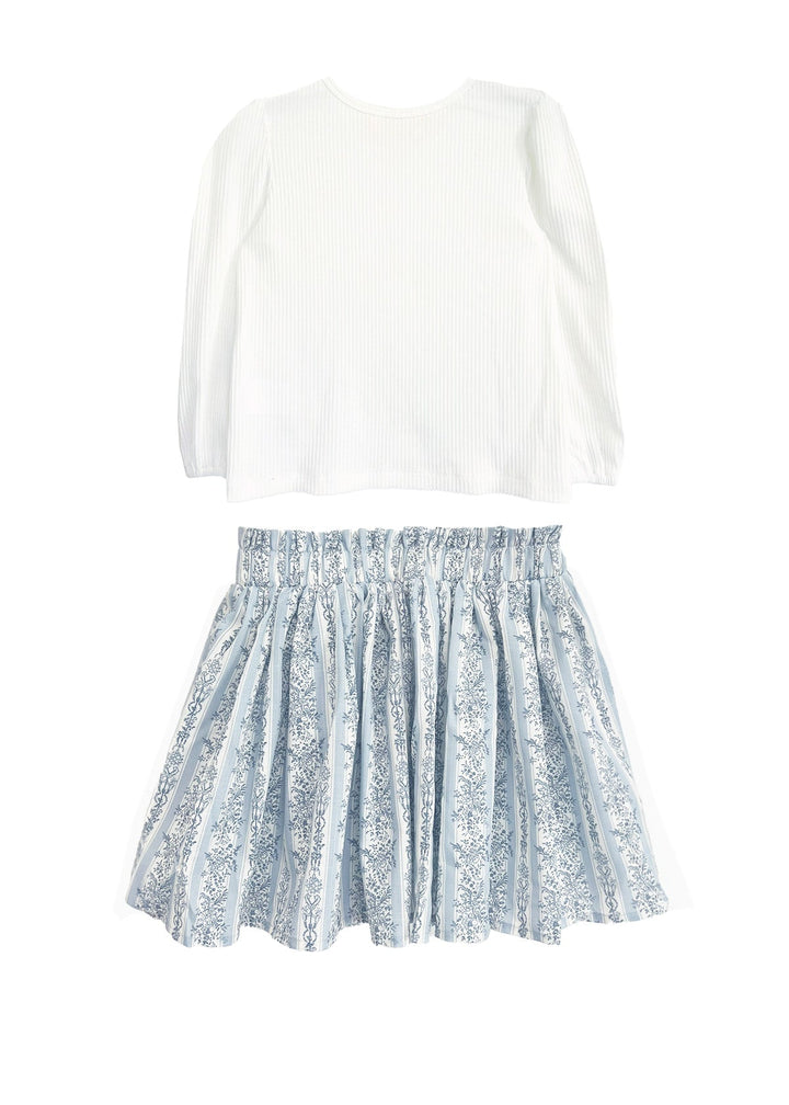 MABEL & HONEY NIÑA CONJ. DE FALDA WHITE/BLUE GEORGINA