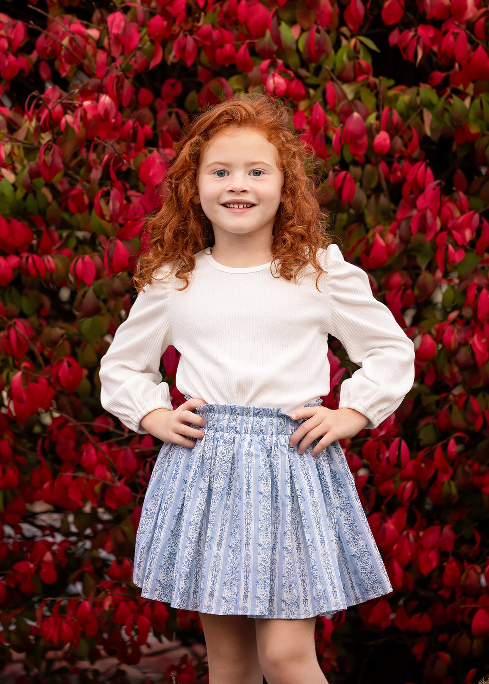 MABEL & HONEY NIÑA CONJ. DE FALDA WHITE/BLUE GEORGINA