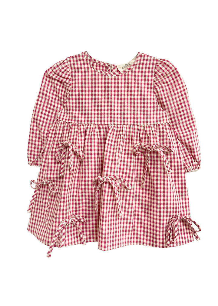MABEL & HONEY NIÑA VESTIDO PINK BOW TASTIC