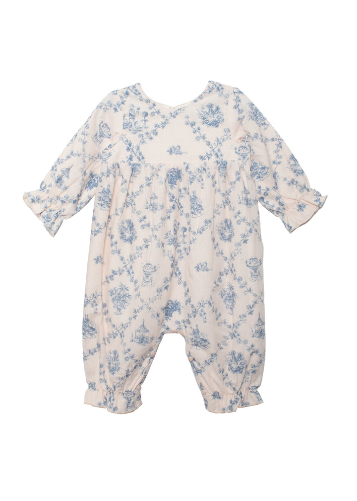 MABEL & HONEY BEBE NIÑA ROMPER WHITE/BLUE PRINCESS