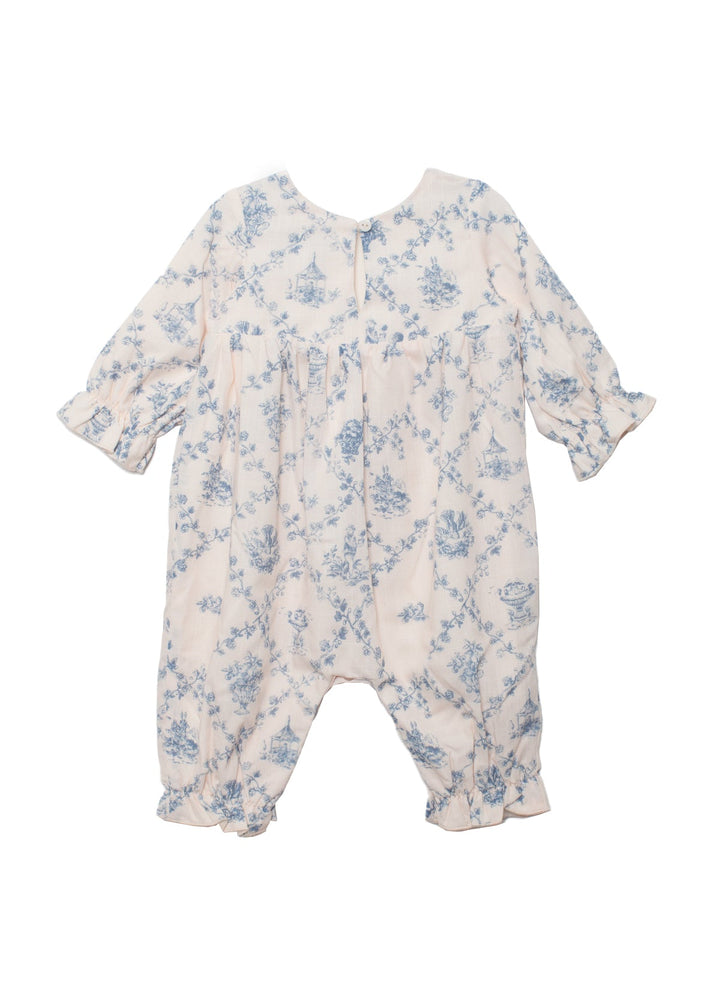 MABEL & HONEY BEBE NIÑA ROMPER WHITE/BLUE PRINCESS