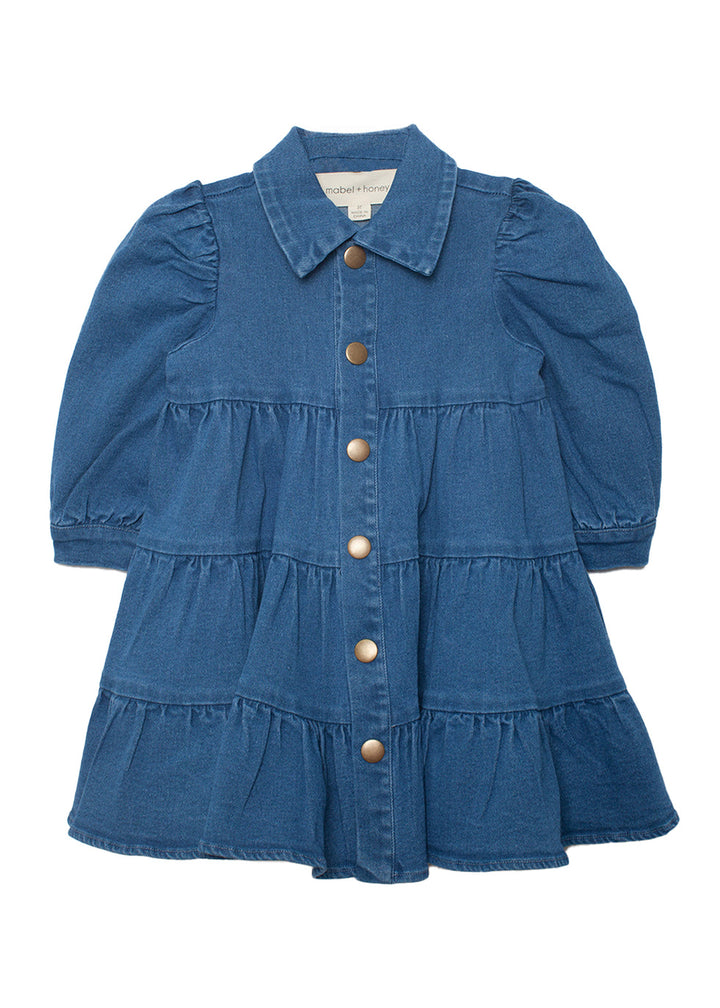 MABEL & HONEY NIÑA VESTIDO BLUE DENIM DAYS