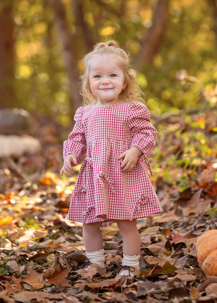 MABEL & HONEY NIÑA VESTIDO PINK BOW TASTIC