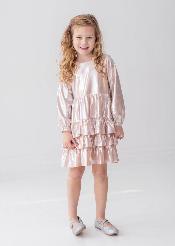 ISOBELLA & CHLOE NIÑA VESTIDO PINK GOLDEN GLOW