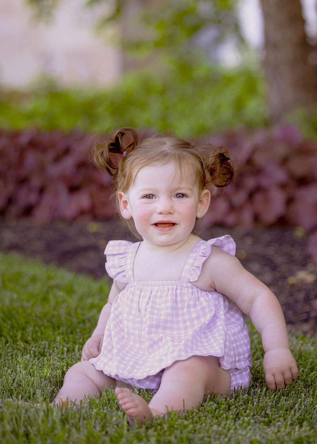 MABEL &amp; HONEY BEBE NIÑA ROMPER SUGAR PLUM PURPLE