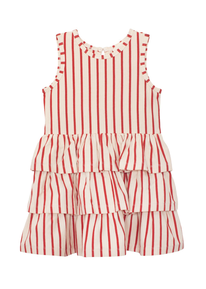 MABEL &amp; HONEY NIÑA VESTIDO TERRACOTTA STRIPE RED