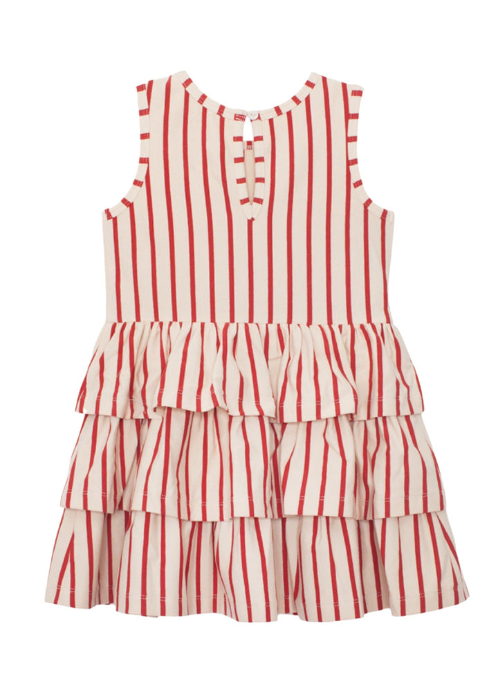 MABEL &amp; HONEY NIÑA VESTIDO TERRACOTTA STRIPE RED