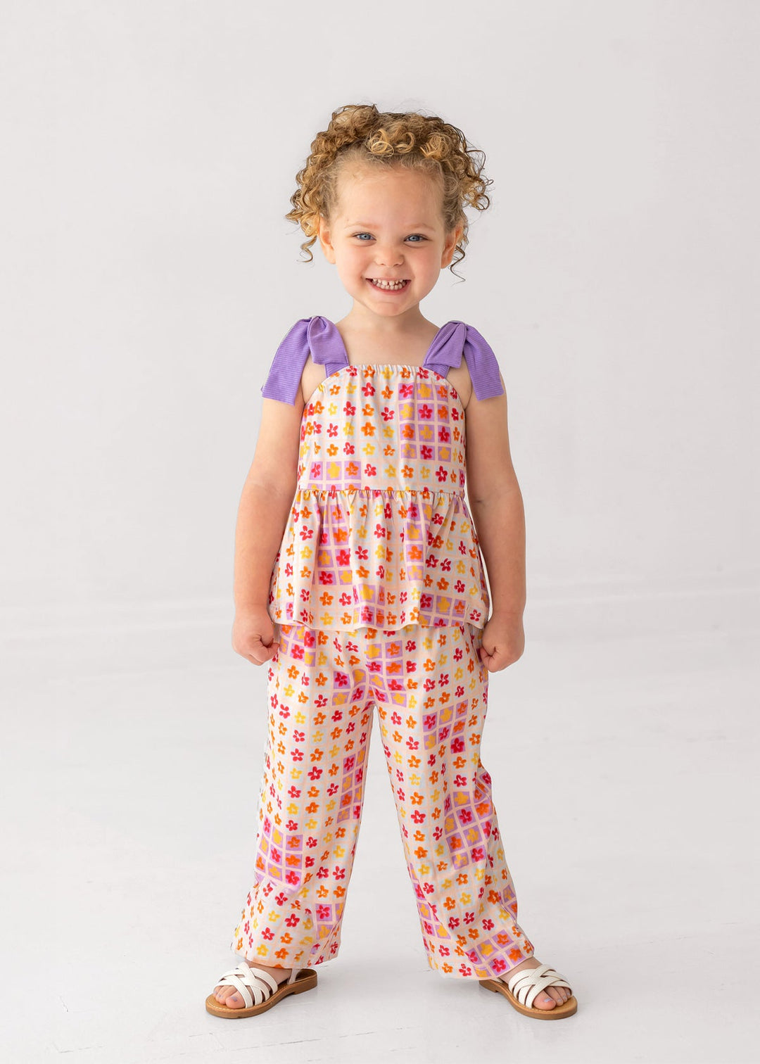 MABEL &amp; HONEY NIÑA CONJ. DE PANTALON PETAL POWER PURPLE