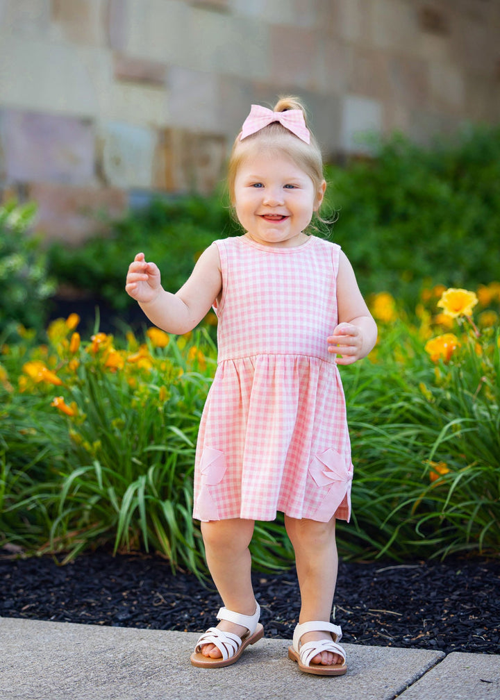 MABEL &amp; HONEY NIÑA VESTIDO PINK PLAID PERFECTION PINK