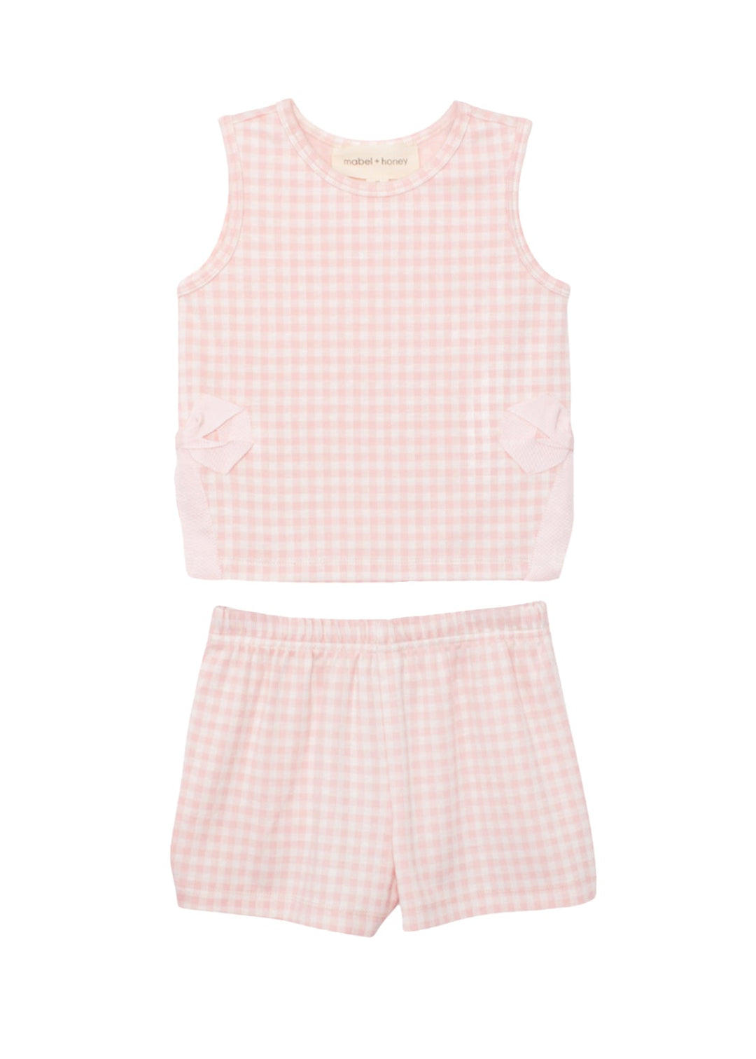 MABEL &amp; HONEY NIÑA CONJ. DE SHORT PINK PLAID PERFECTION PINK