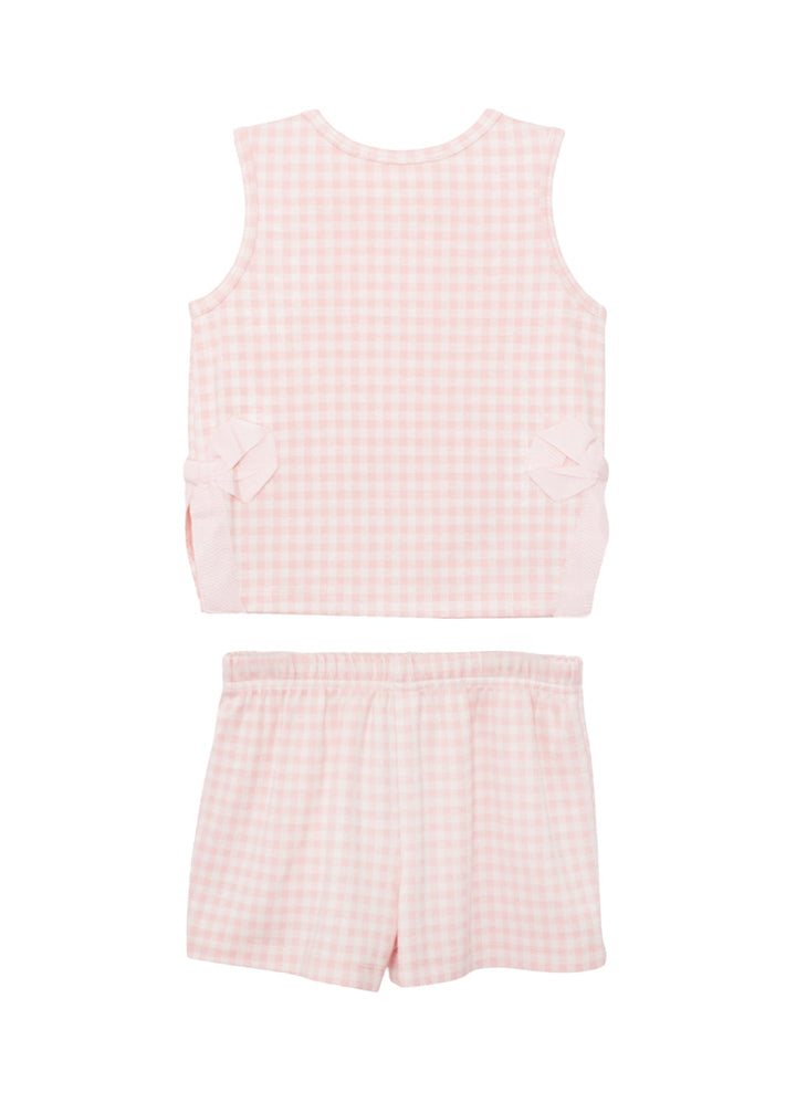 MABEL &amp; HONEY NIÑA CONJ. DE SHORT PINK PLAID PERFECTION PINK