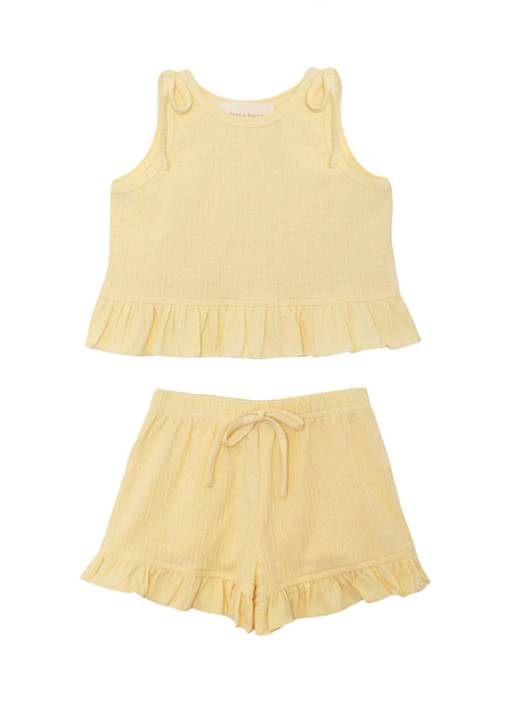 MABEL &amp; HONEY NIÑA CONJ. DE SHORT SONNY YELLOW