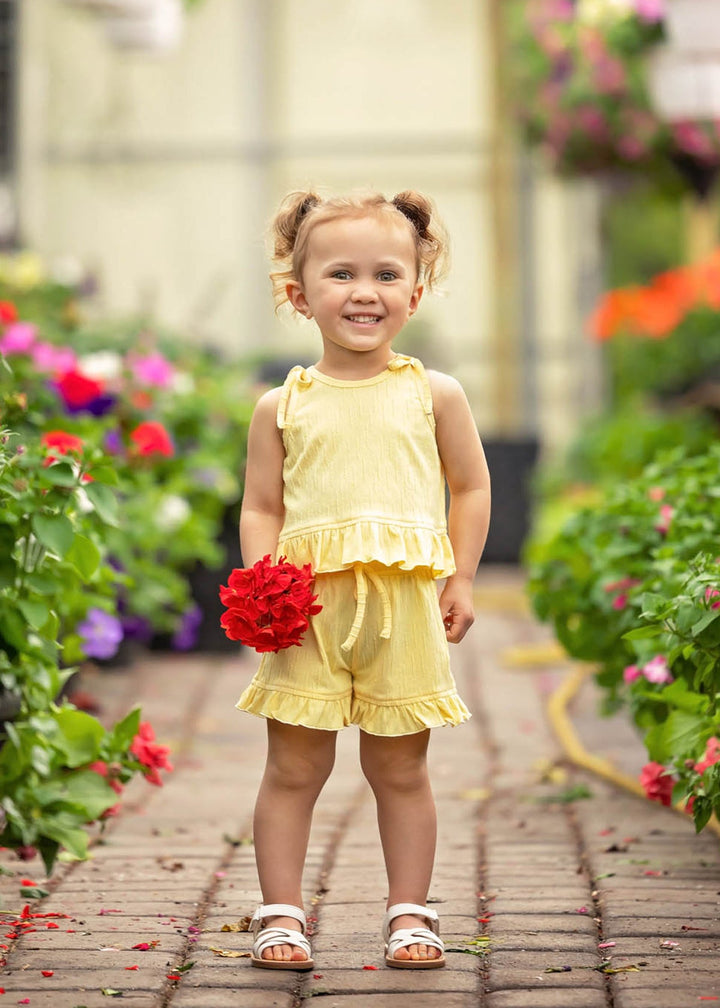 MABEL &amp; HONEY NIÑA CONJ. DE SHORT SONNY YELLOW
