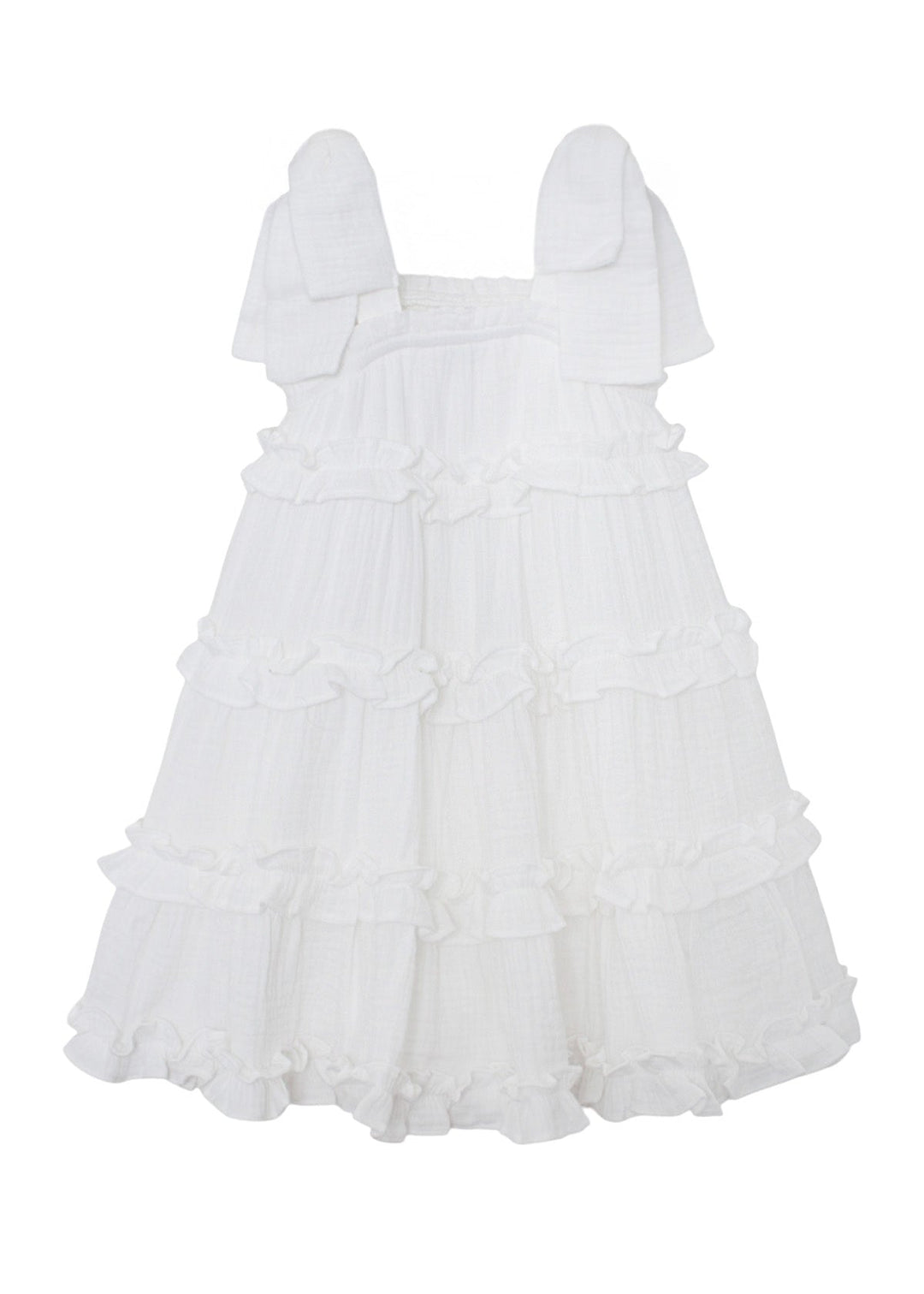 MABEL &amp; HONEY NIÑA VESTIDO BIRDS OF A FEATHER WHITE