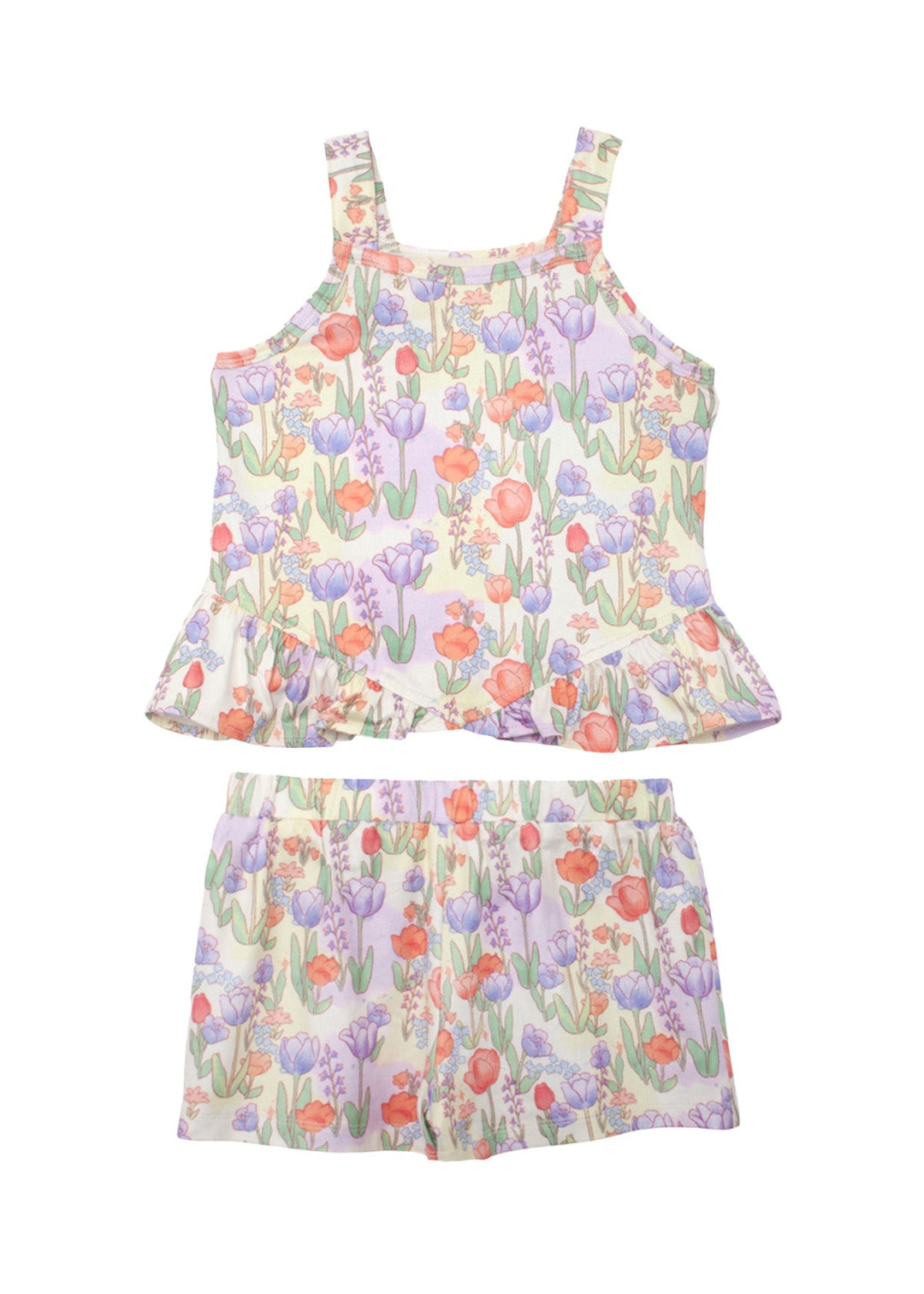 MABEL &amp; HONEY NIÑA CONJ. DE SHORT TULIP TWIRL PURPLE