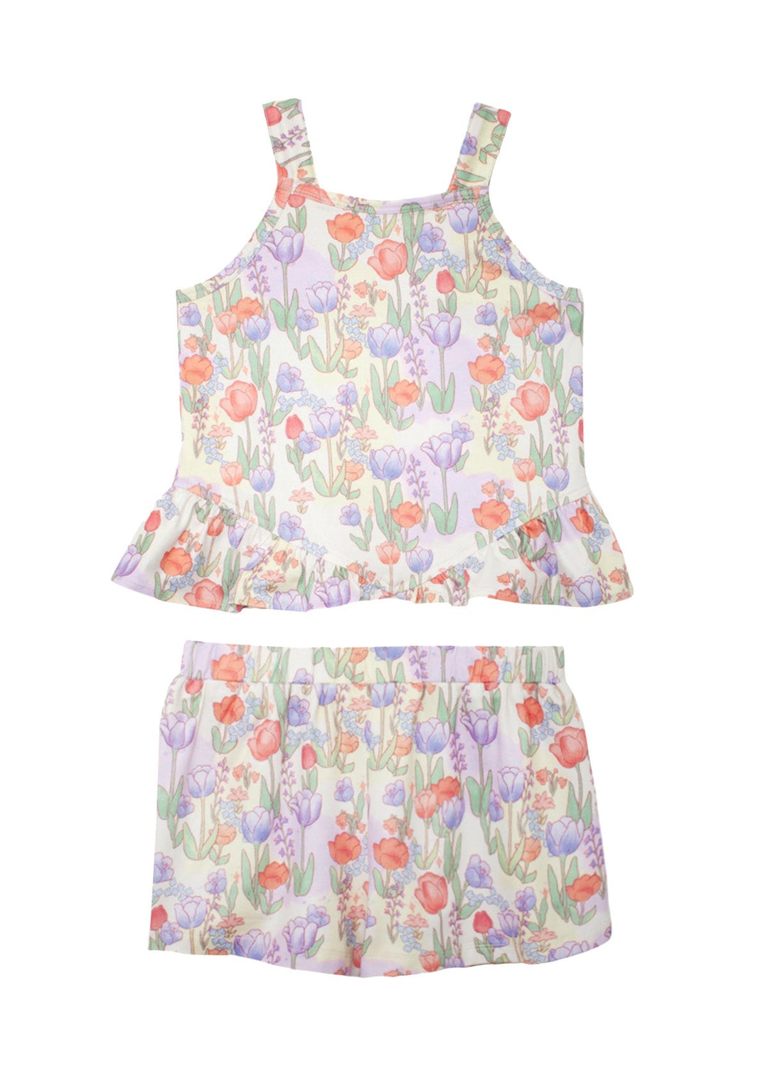 MABEL &amp; HONEY NIÑA CONJ. DE SHORT TULIP TWIRL PURPLE