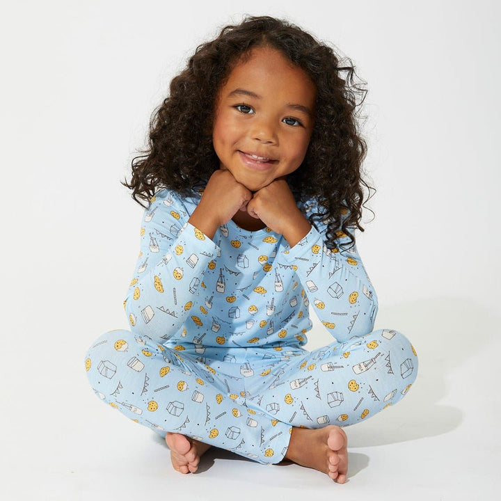 BELLABU BEAR NIÑO PIJAMA MILK & COOKIES BLUE BAMBOO