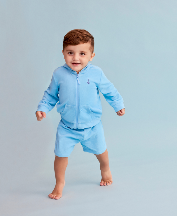 LITTLE ME NIÑO BATA TOALLA SWIM BLUE