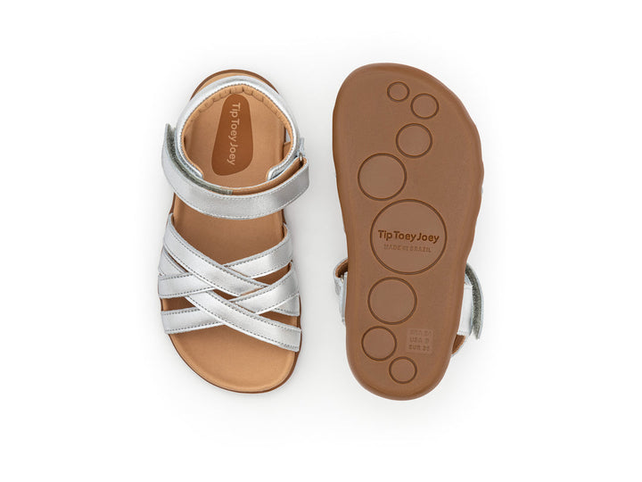 TIP TOEY JOEY NIÑA SANDALIA CRISS CROSS STERLING SILVER