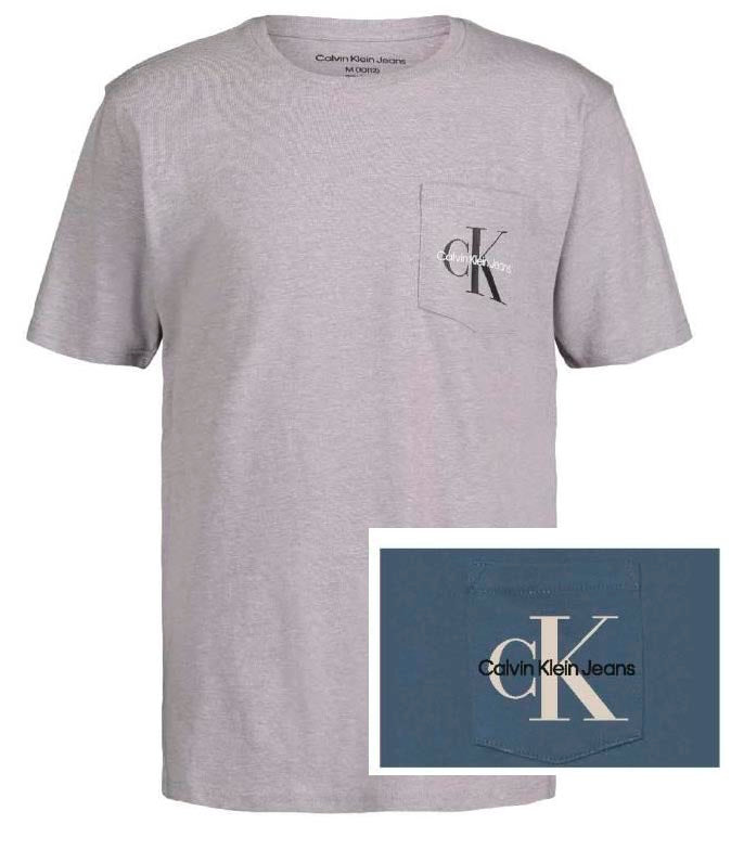 Calvin Klein Tshirt Core Monologo Pkt Hemisphere Blue para Niño
